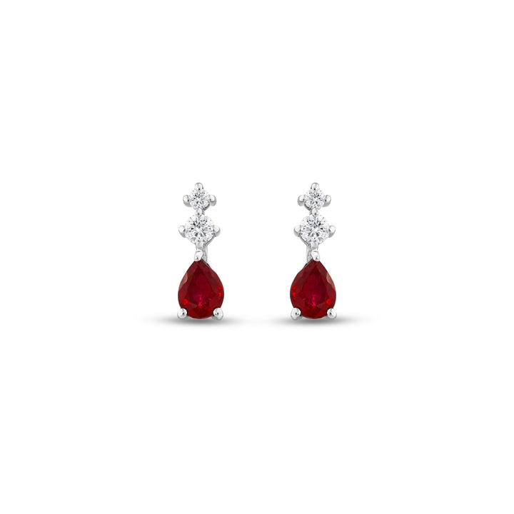 0.07ct Damla Kesim Yakut Taşlı Pırlanta Küpe