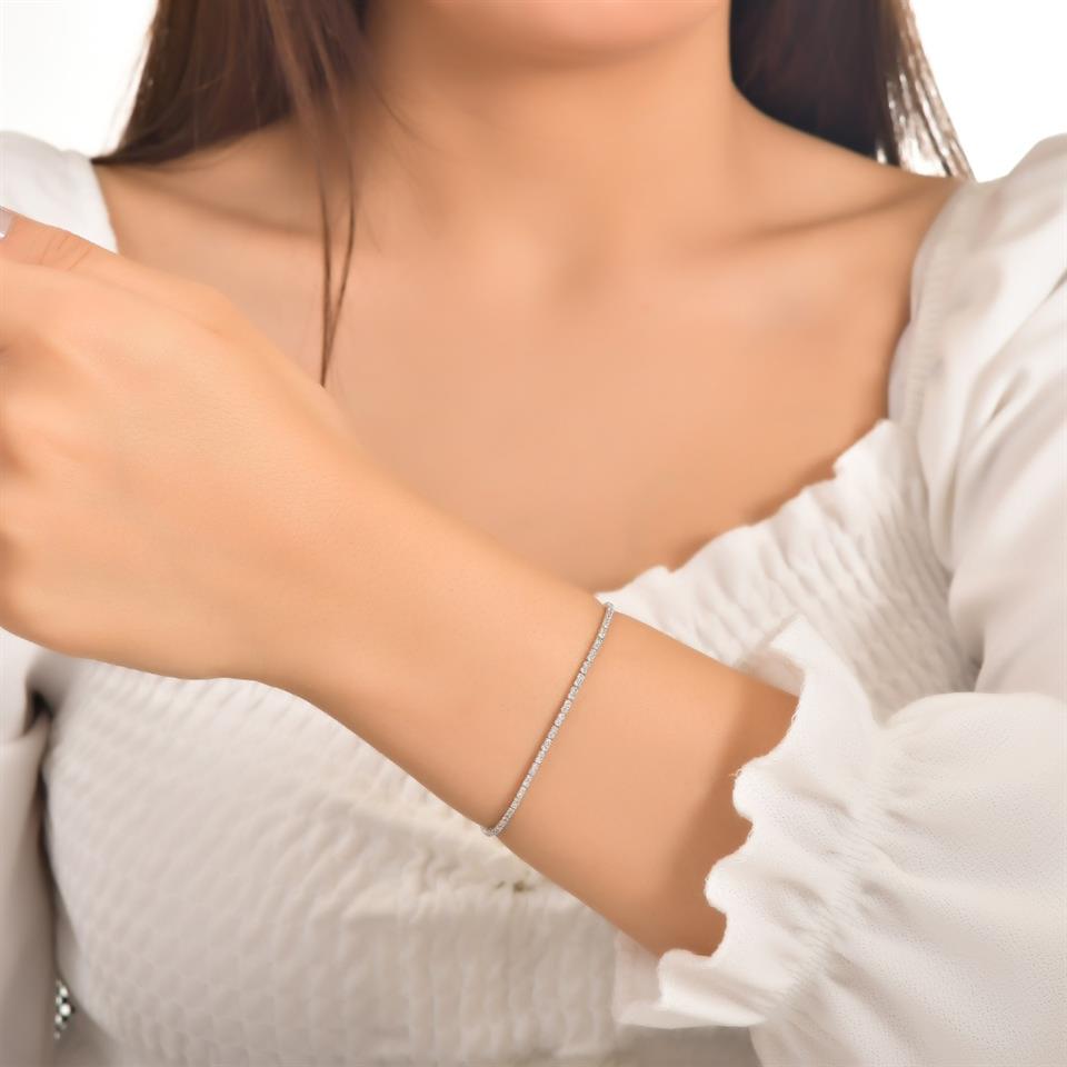 1.51ct Pırlanta Su Yolu Bileklik