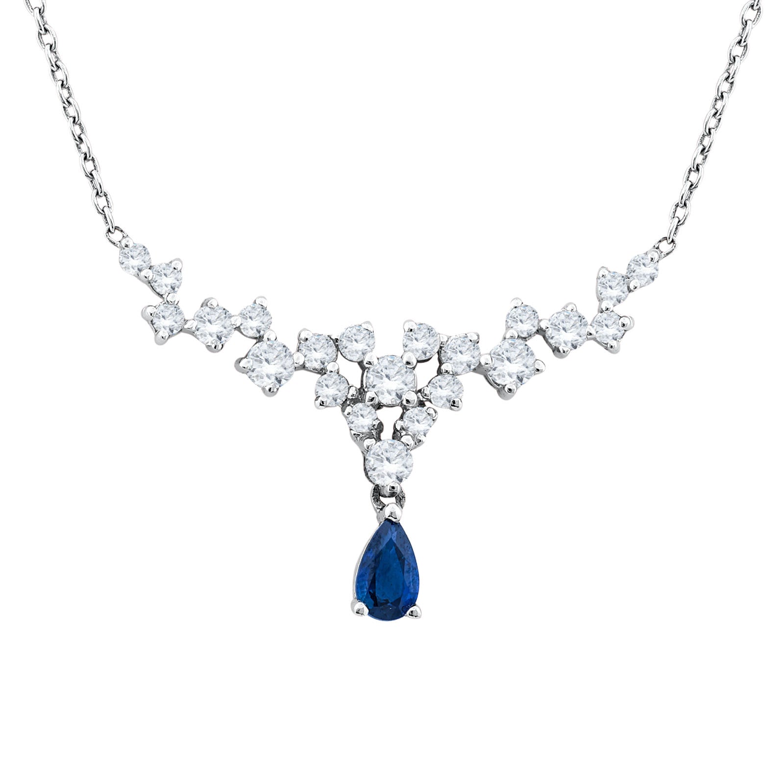 0.55ct Pırlantalı Safir Kolye