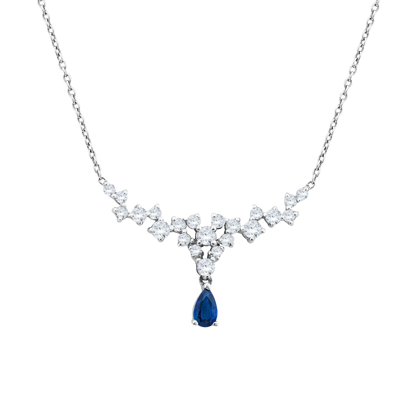 0.55ct Pırlantalı Safir Kolye