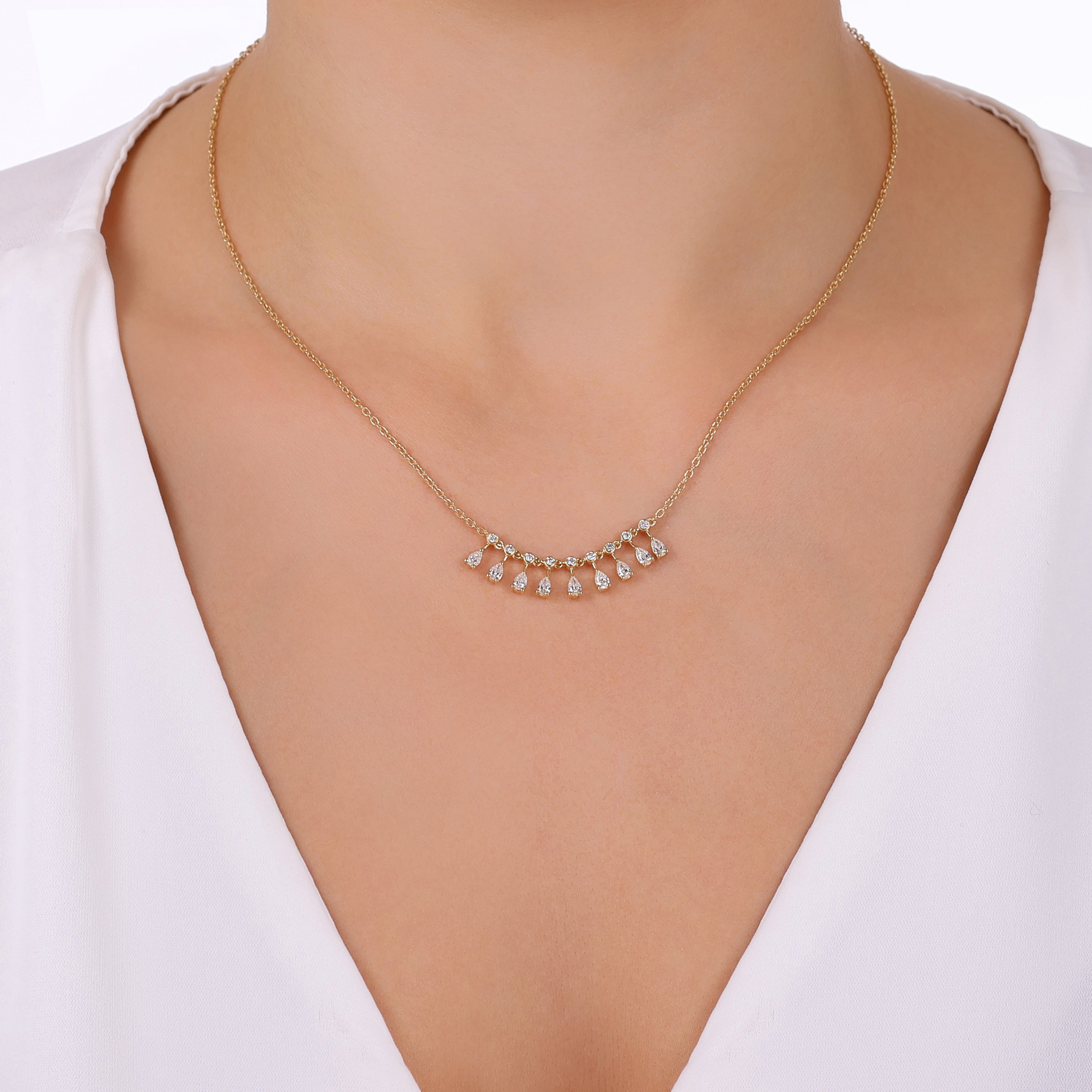 0.80ct Damla Kesim Pırlantalı Choker Kolye