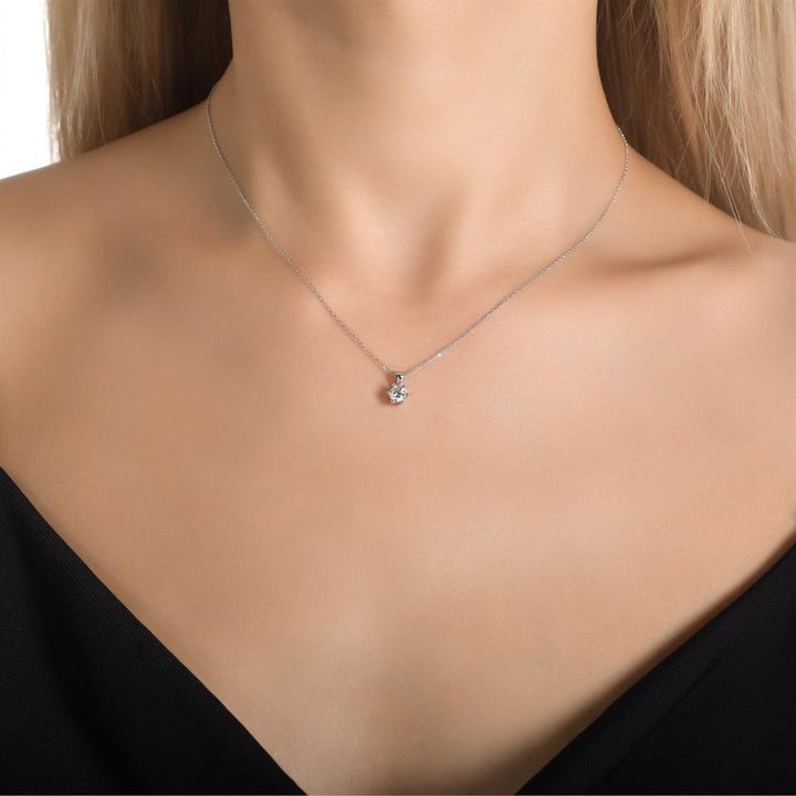 0.32ct Tasarım Tektaş Kolye