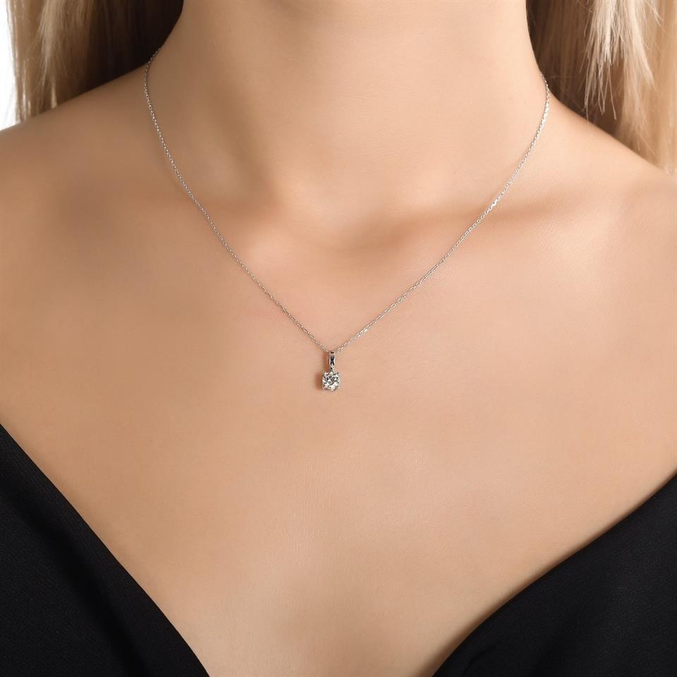 0.37ct Tel Tırnak Tektaş Pırlanta Kolye