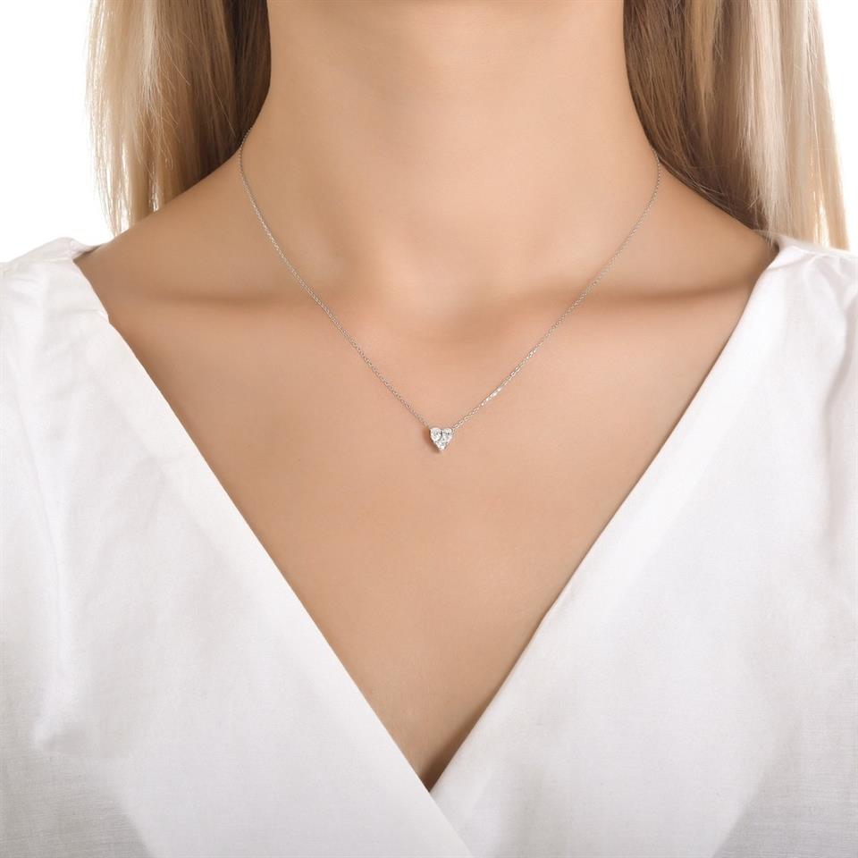 0.27ct Kalp Figürlü Pırlanta Tasarım Kolye