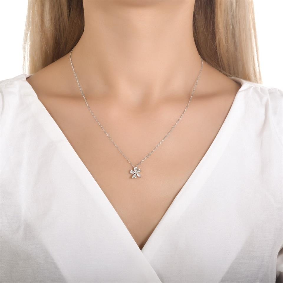 0.67ct Çiçek Figürlü Pırlanta Tasarım Kolye