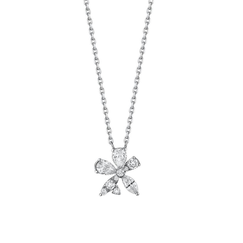 0.67ct Çiçek Figürlü Pırlanta Tasarım Kolye