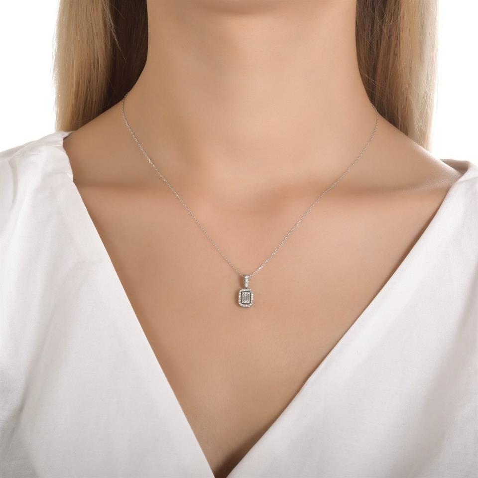 0.21ct Baget Pırlanta Kolye