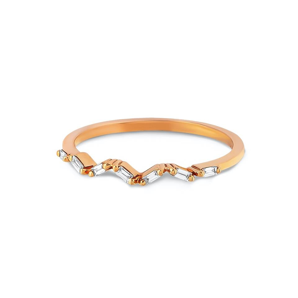 0,09ct Baget Pırlanta Tasarım Yüzük